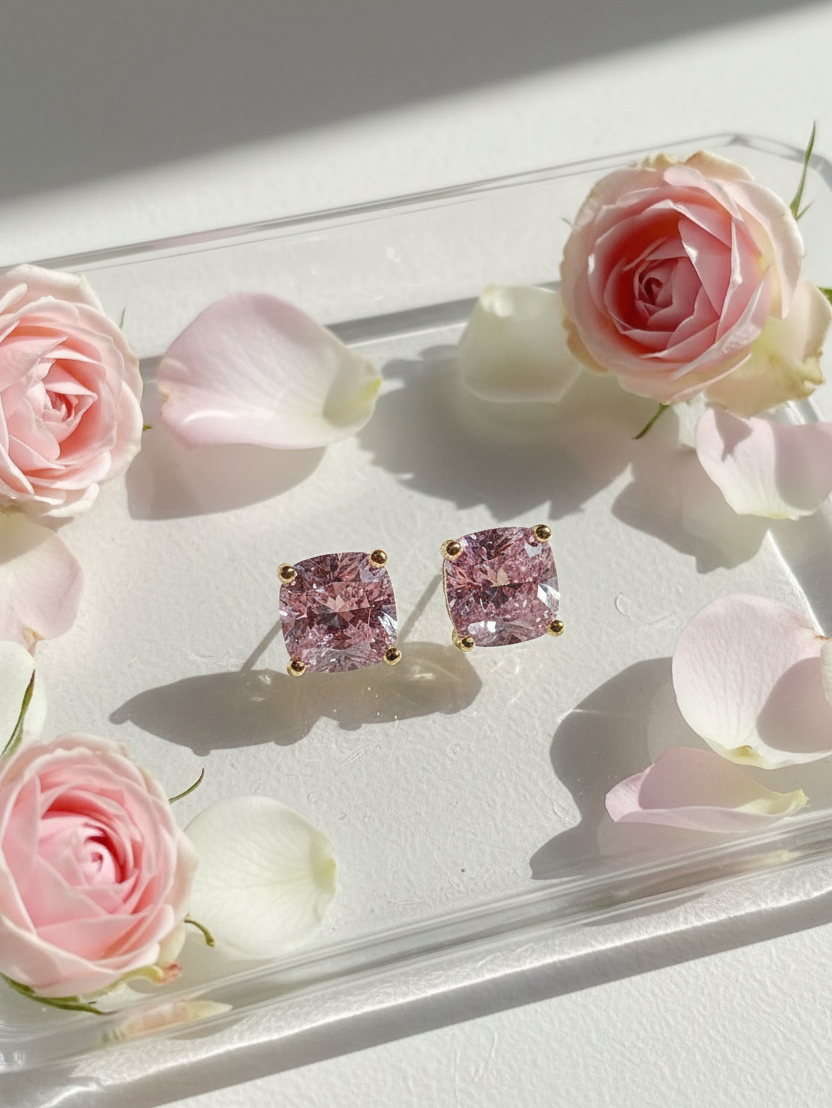Pink Stud Earrings