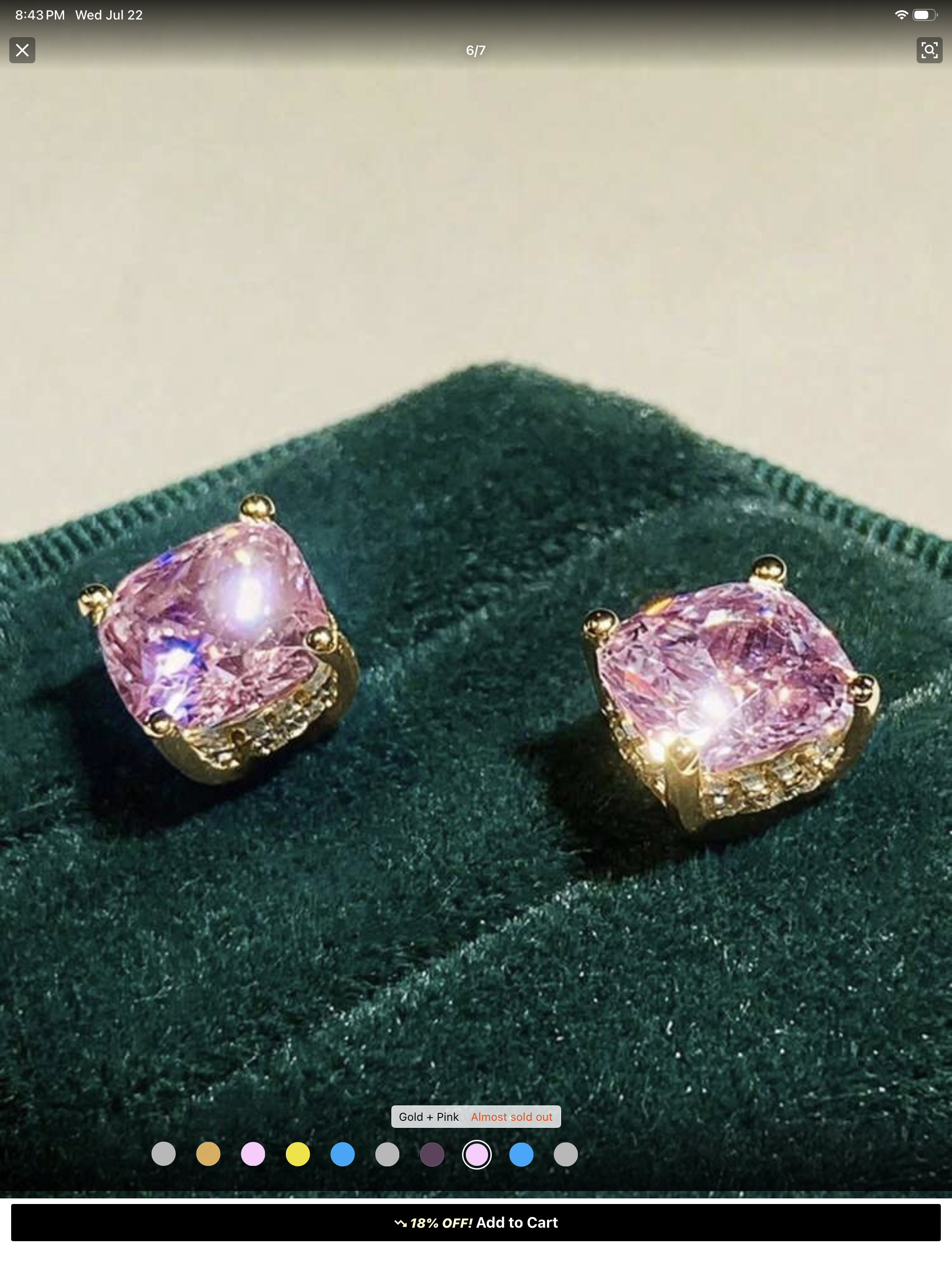 Pink Stud Earrings