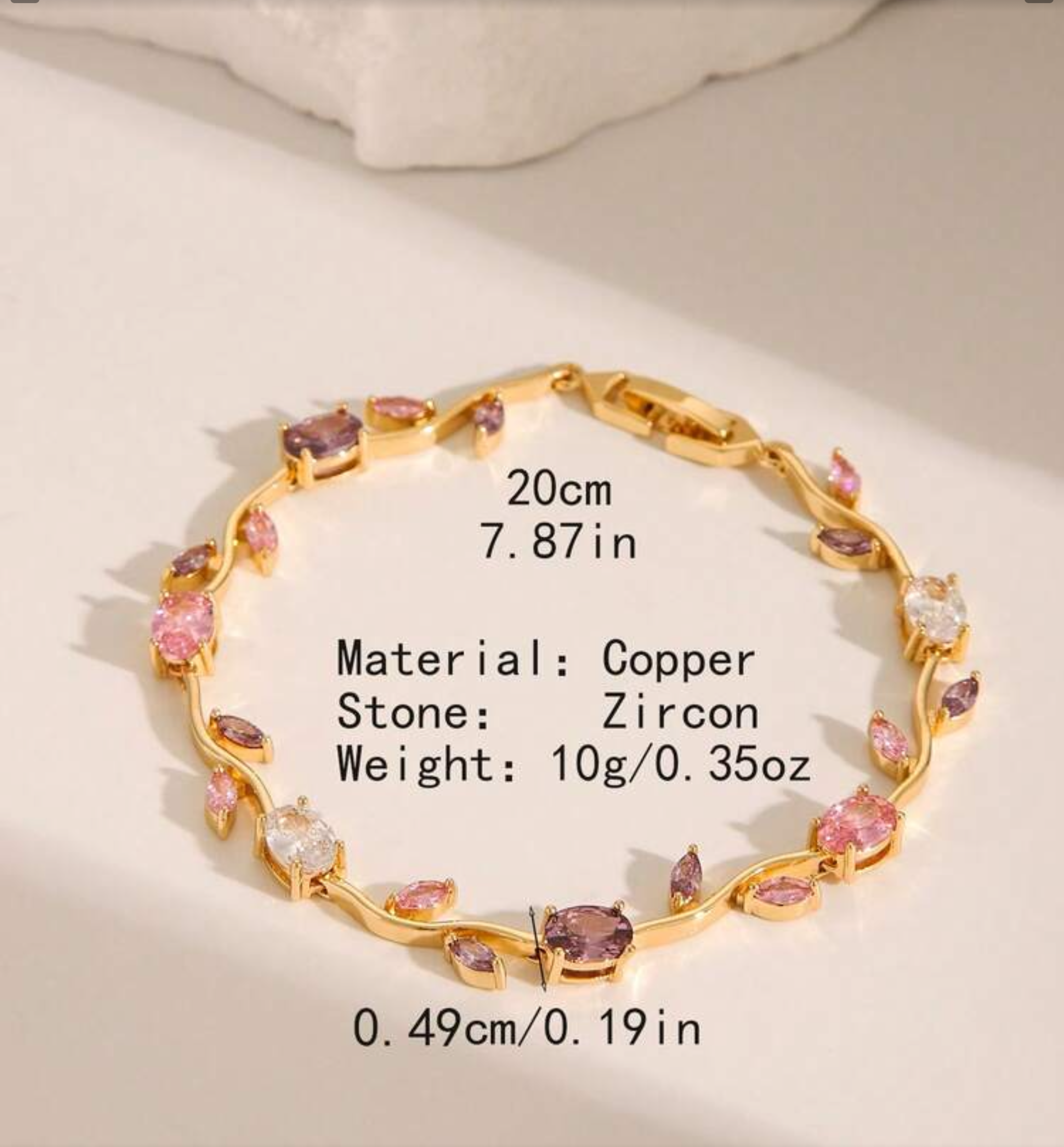 Pink Rose Bracelet