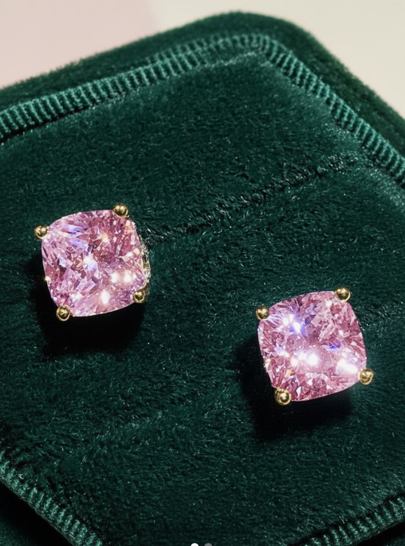 Pink Stud Earrings