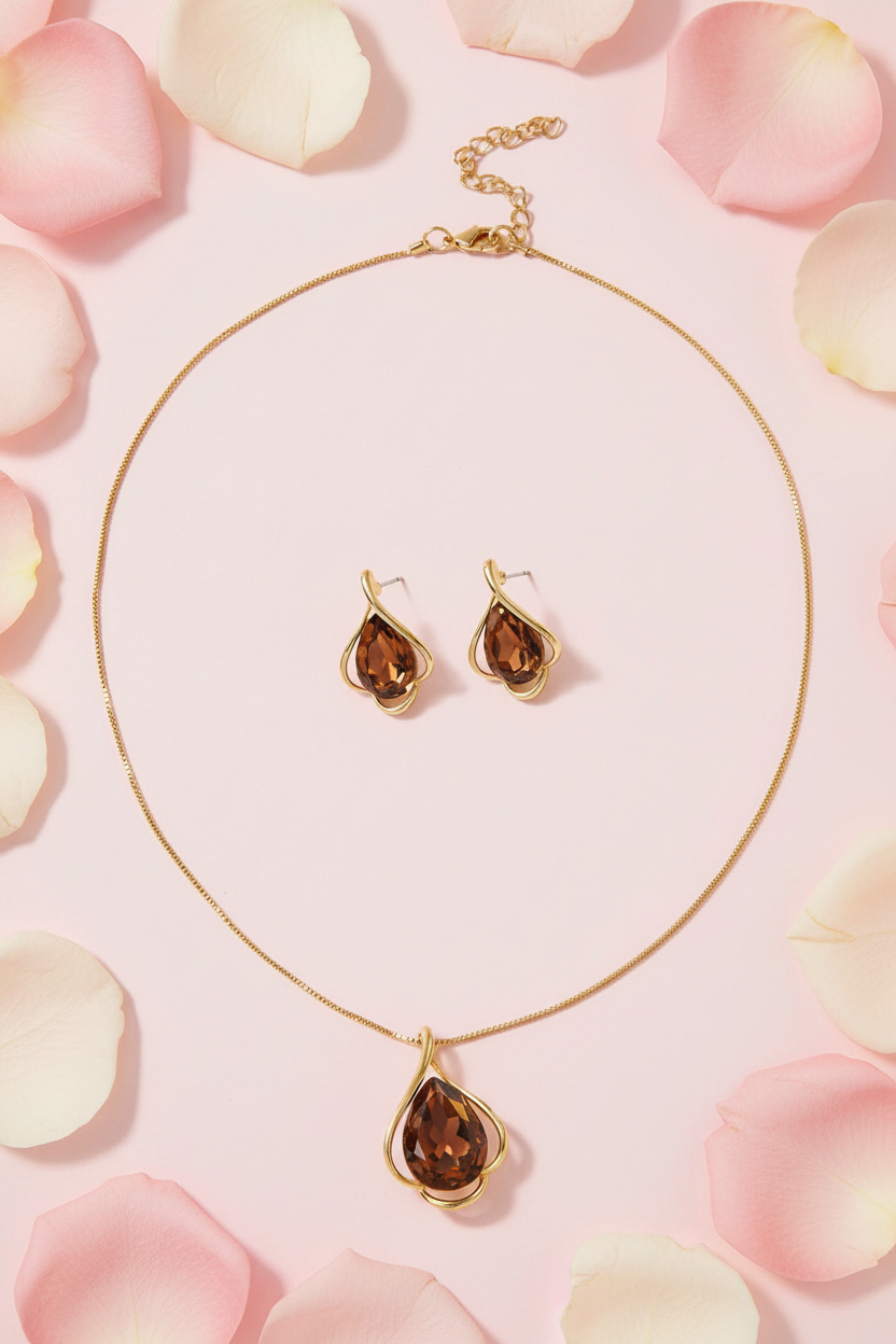 Tear Drop Necklace Set