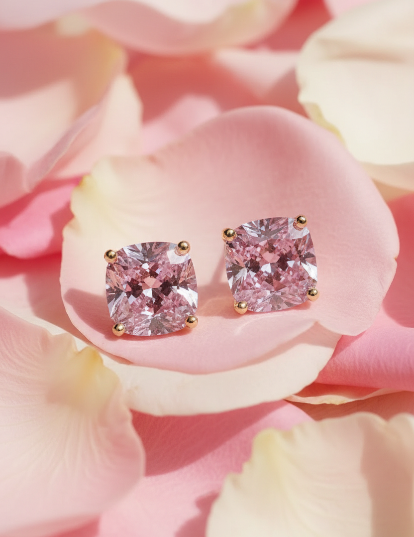 Pink Stud Earrings