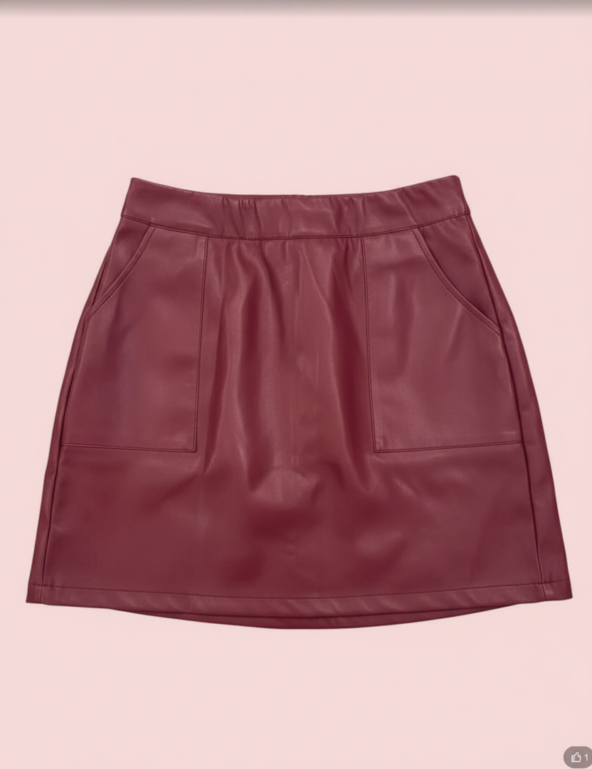 Leather Skirt Set