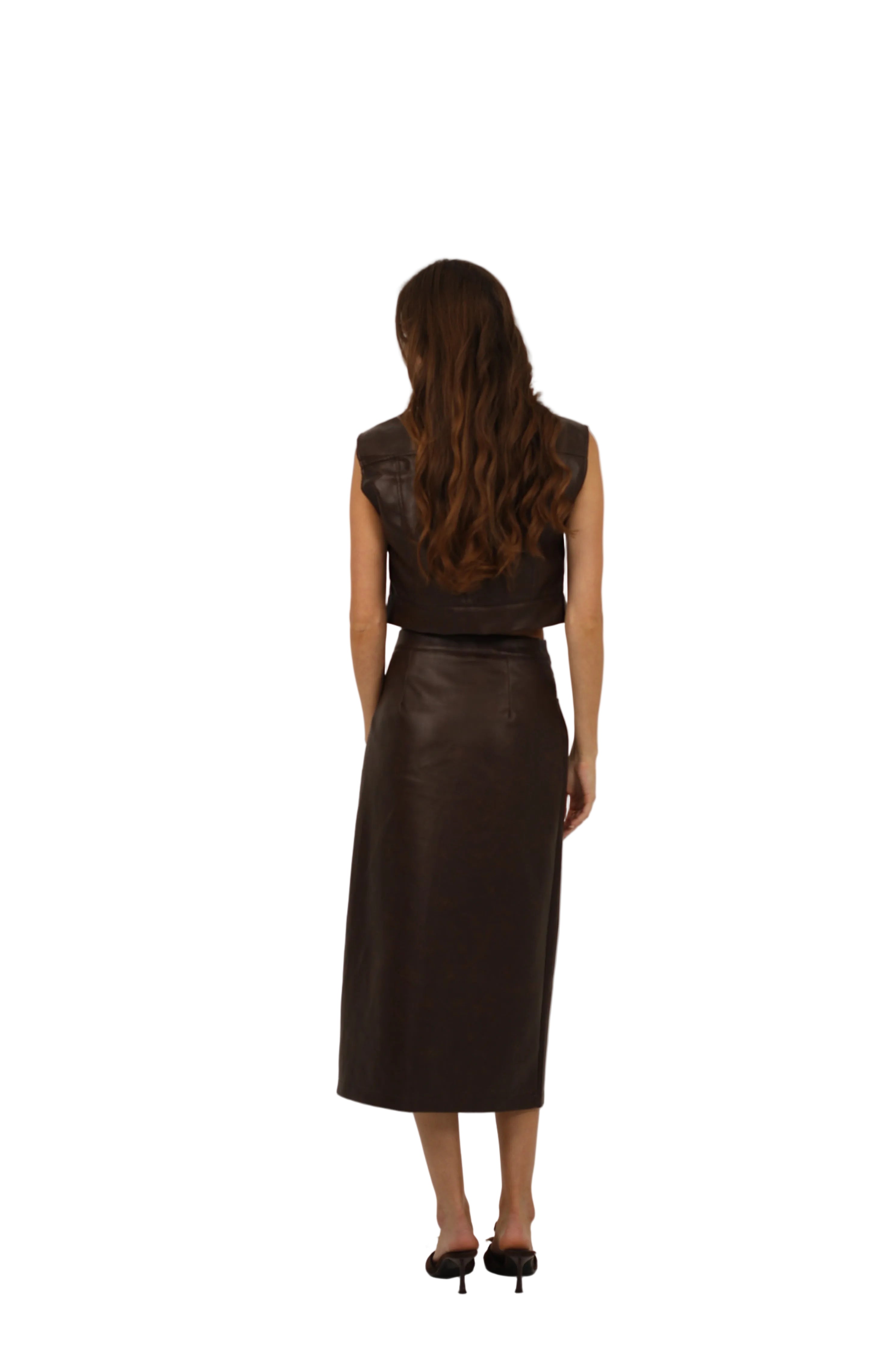 Leather Skirt Set