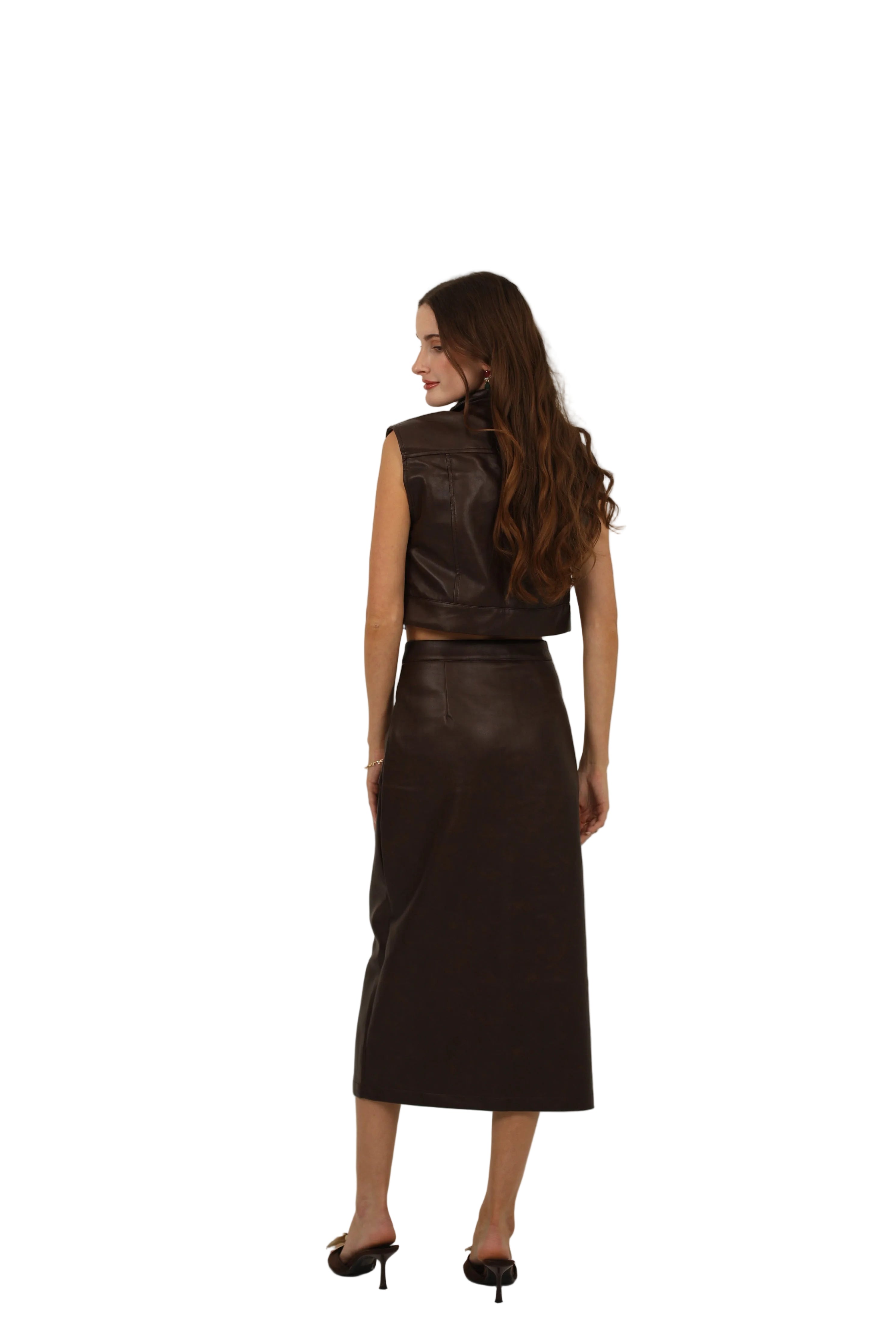 Leather Skirt Set