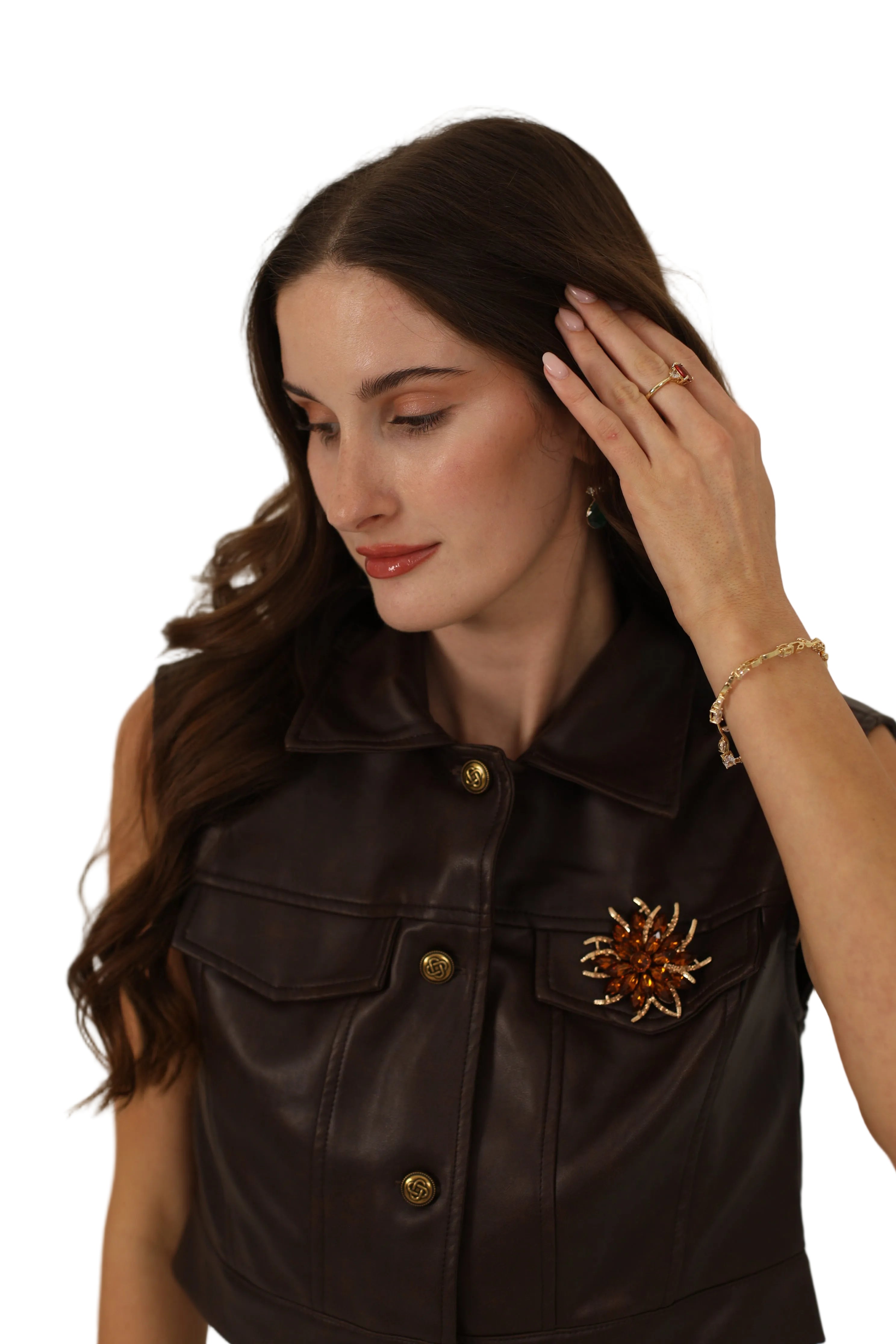 Leather Skirt Set