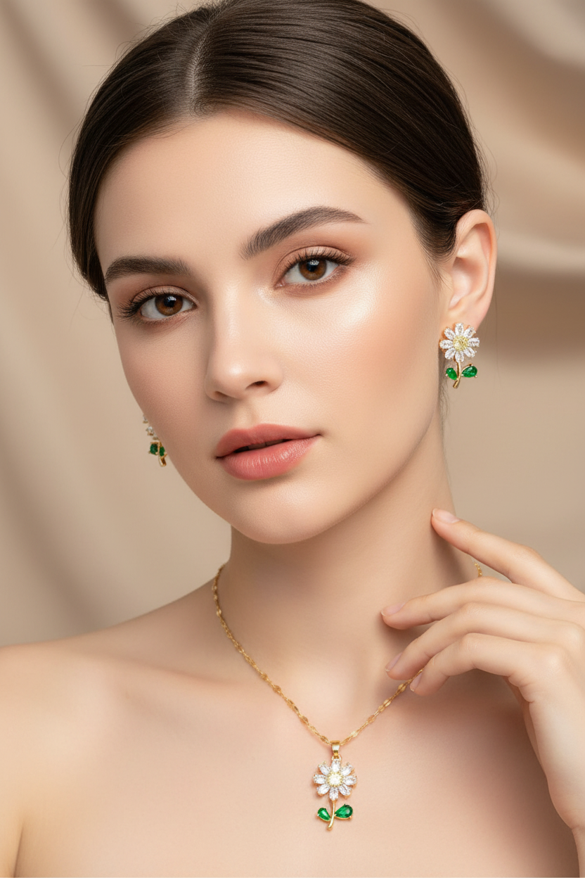 Sun Flower Neckless Set