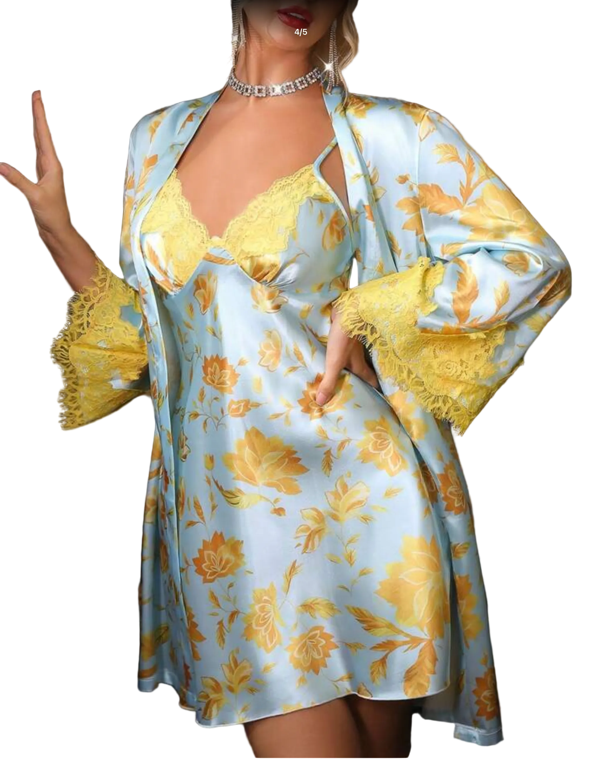 Floral Pajama Robe Set