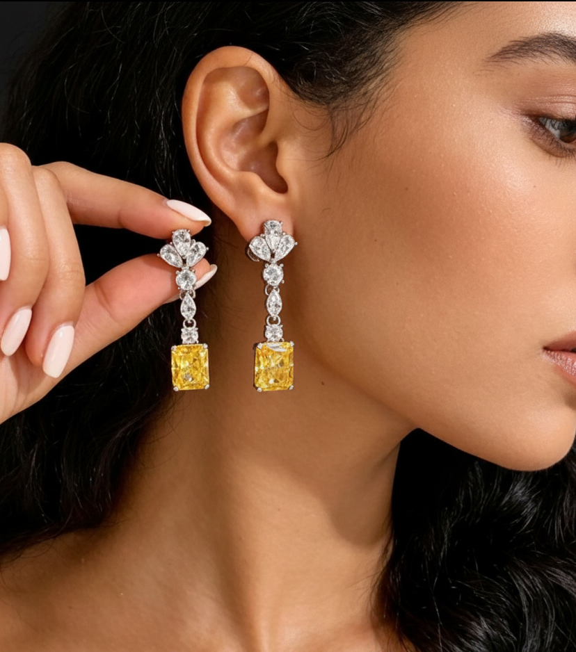 Yellow Crystal Earring