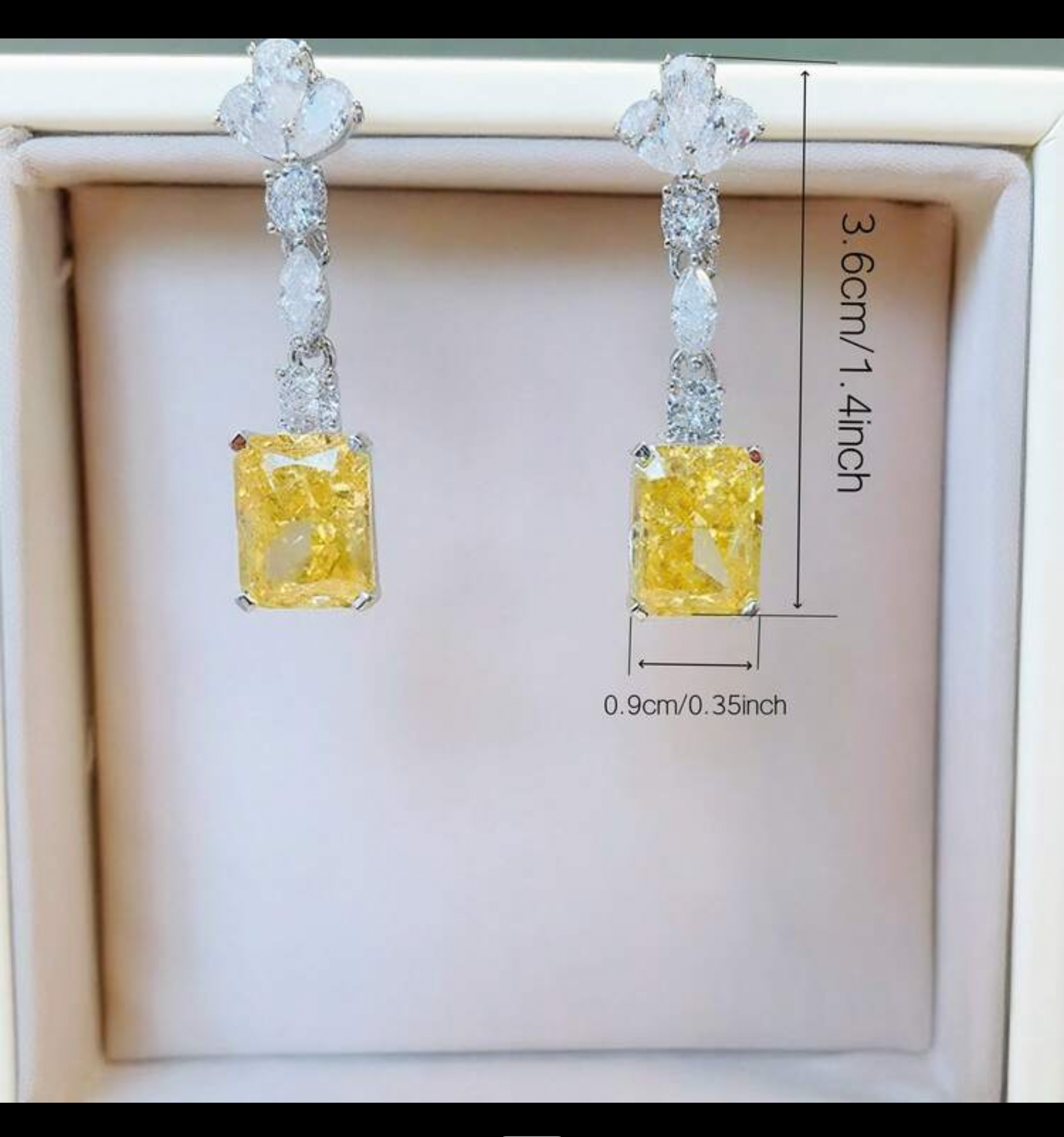 Yellow Crystal Earring