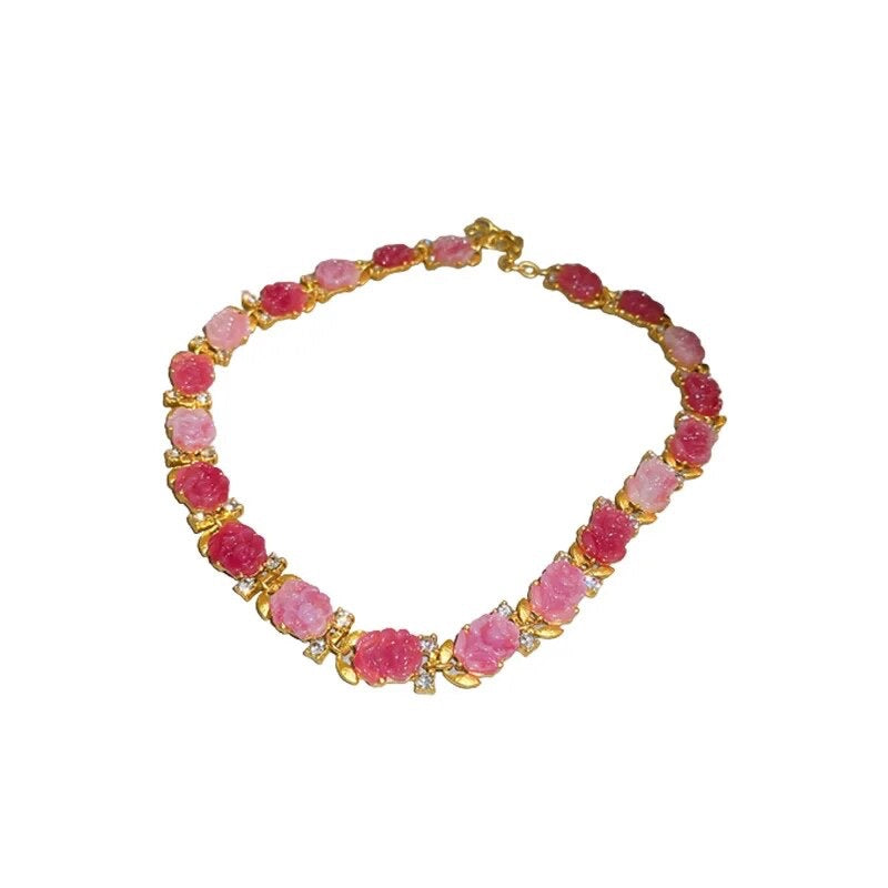 Rose Neckless Set & Brooch Pin