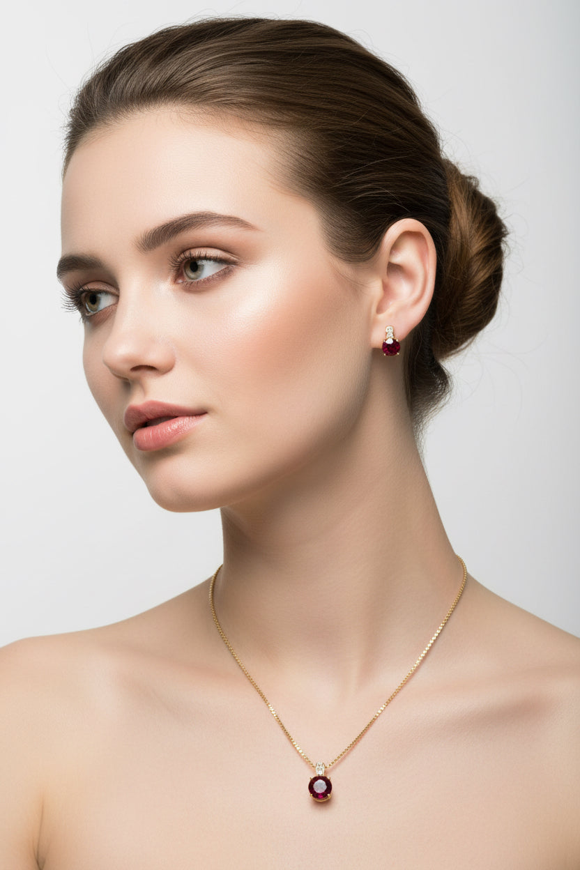 Ruby Necklace Set
