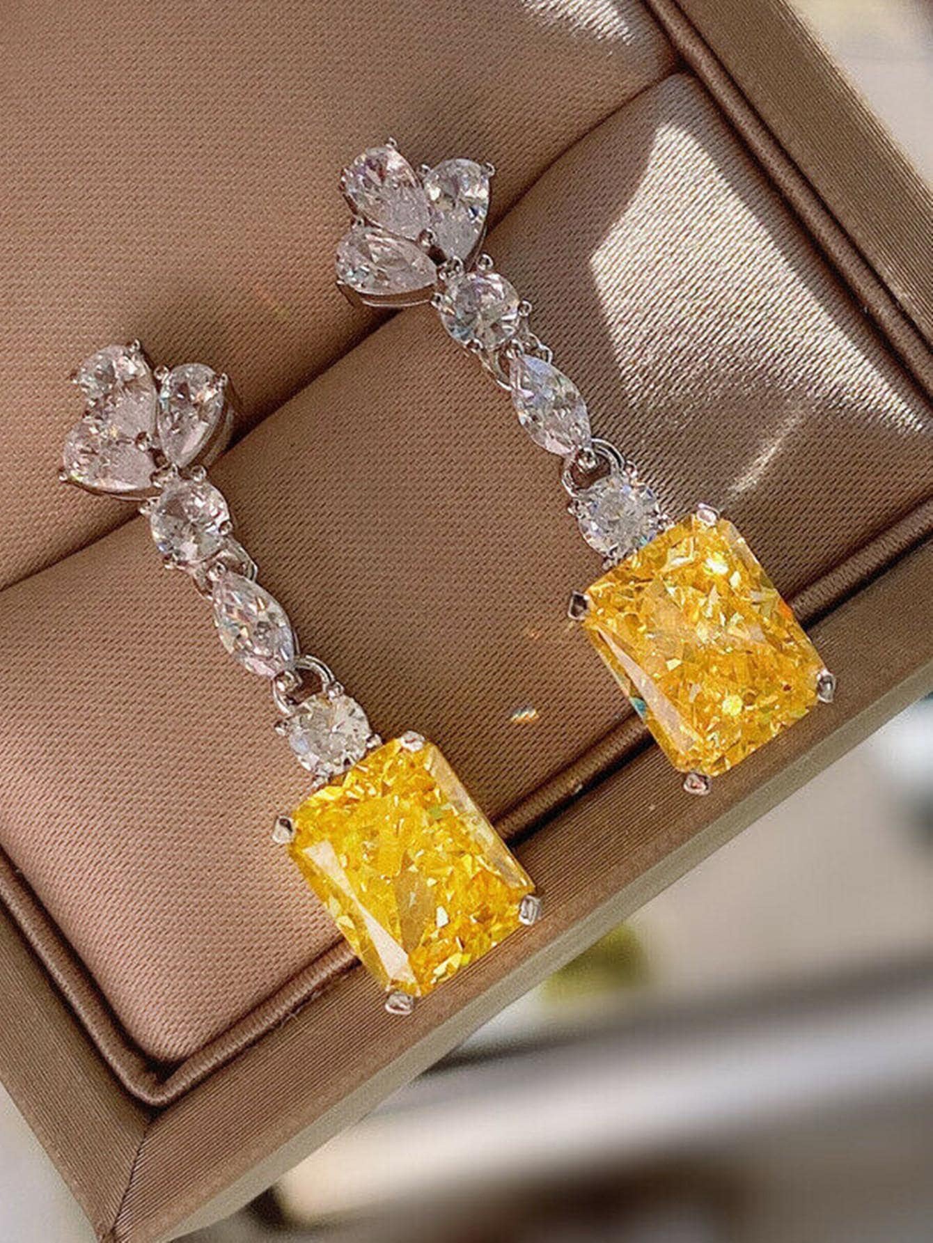 Yellow Crystal Earring