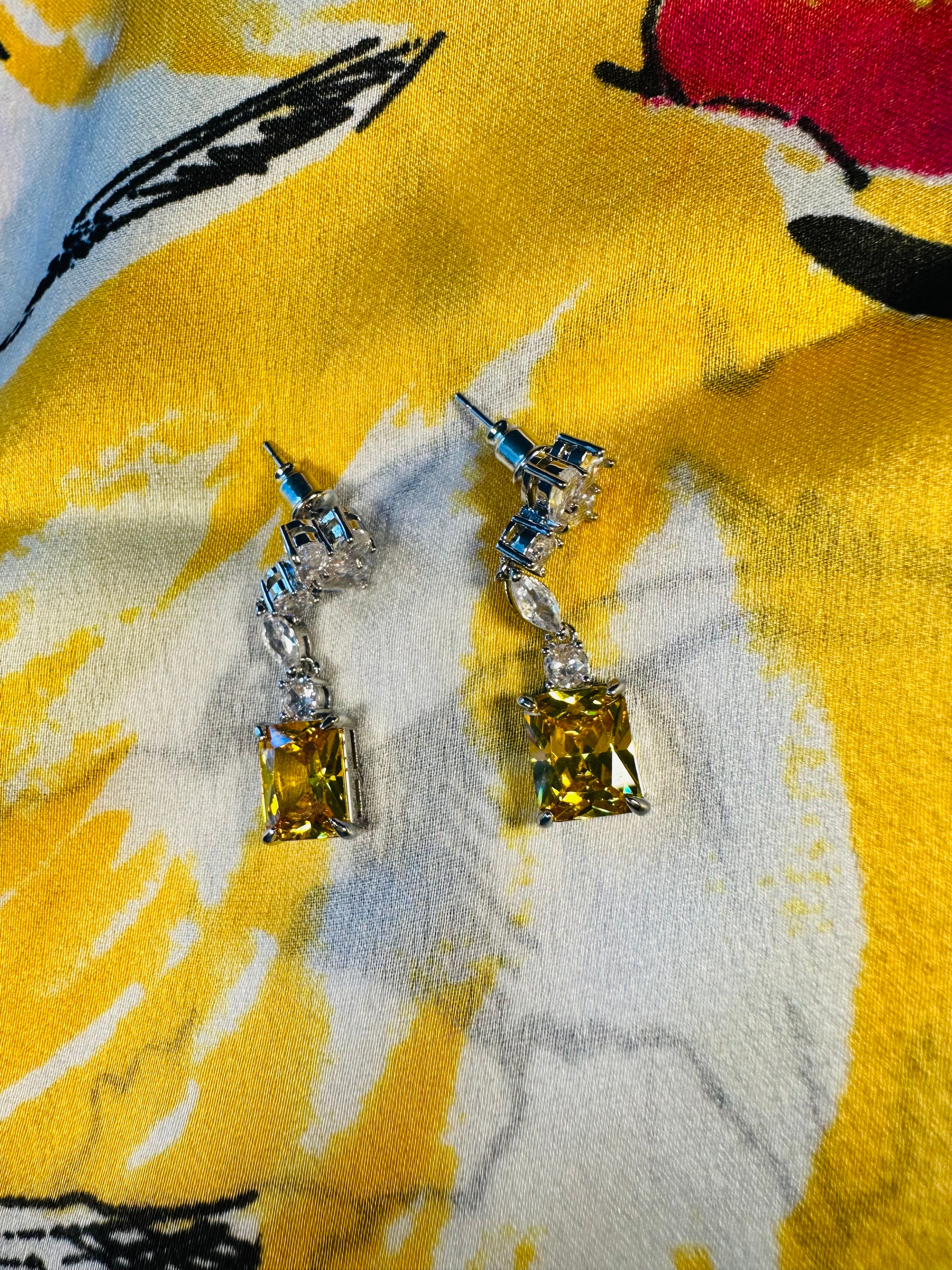 Yellow Crystal Earring