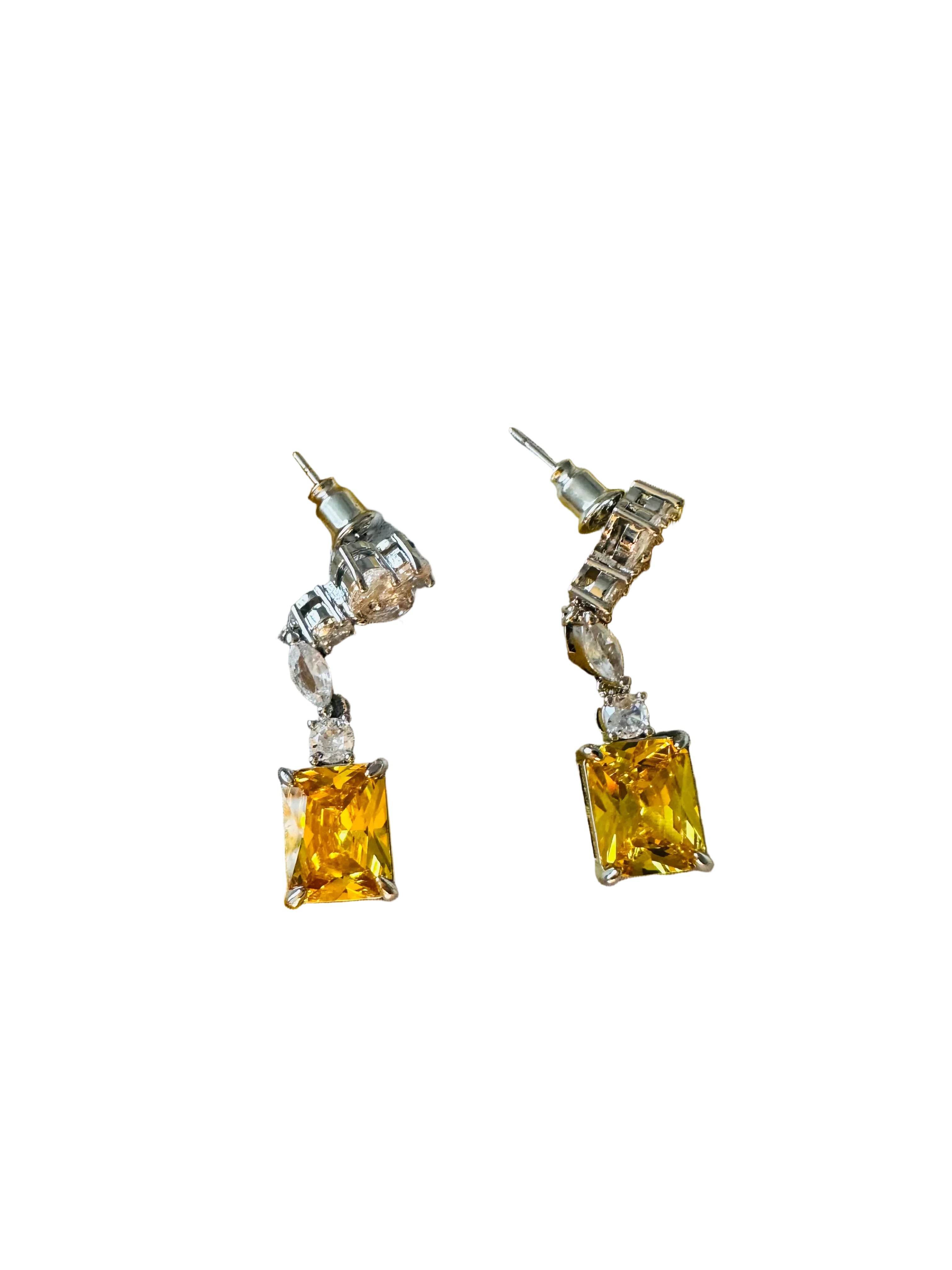 Yellow Crystal Earring