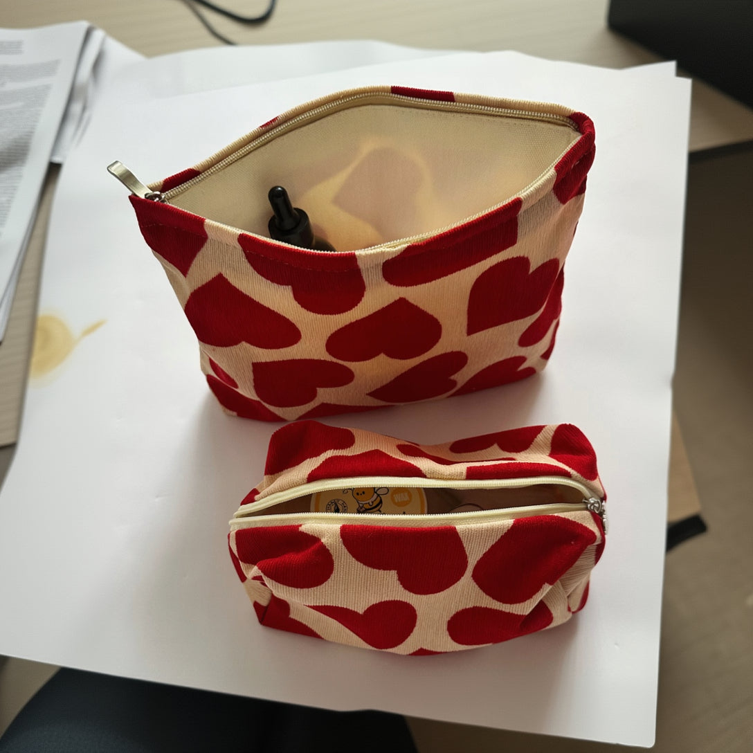 Heart Cosmetic Bag Set