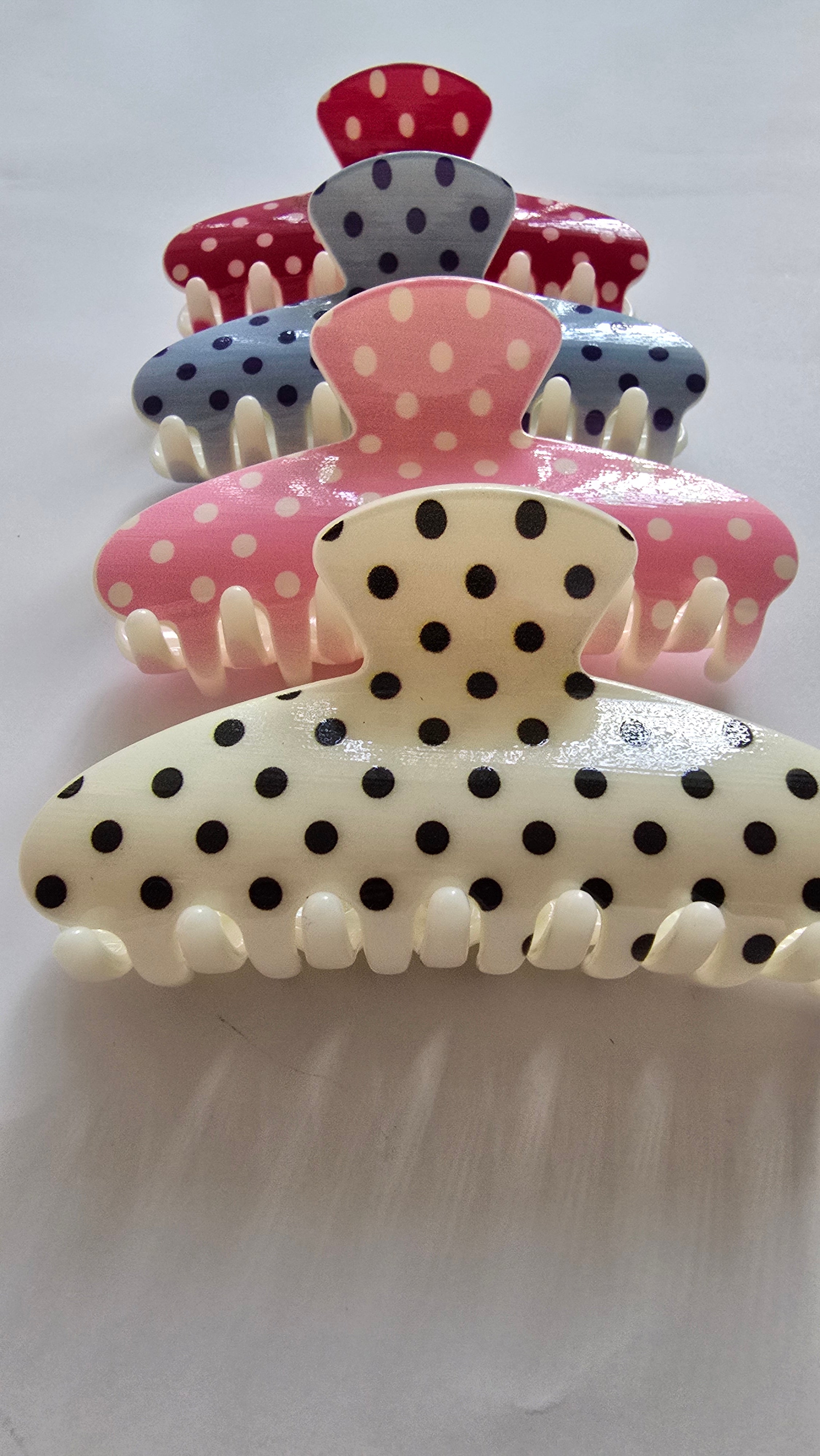 Polka Hair Clip Set