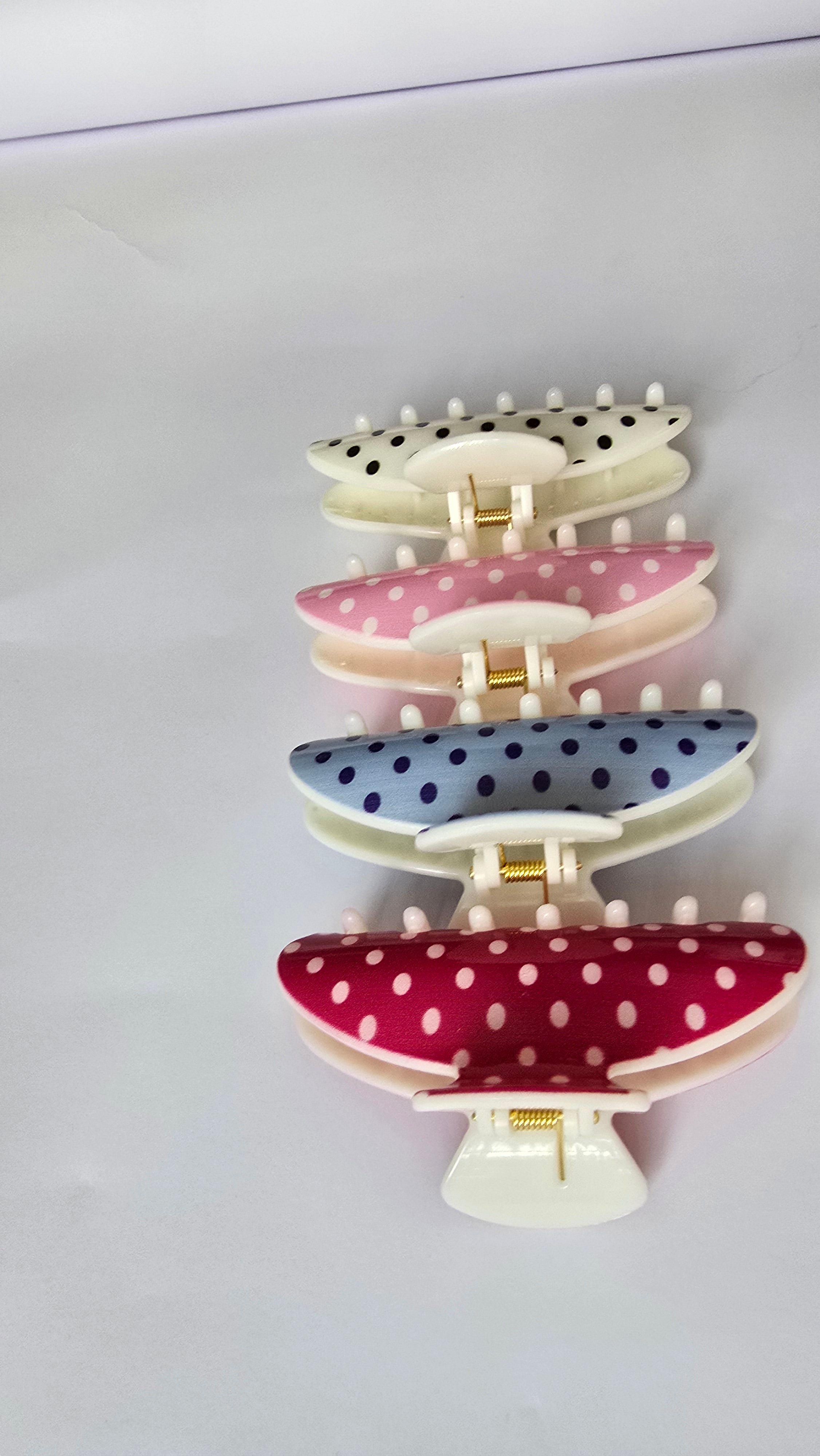 Polka Hair Clip Set