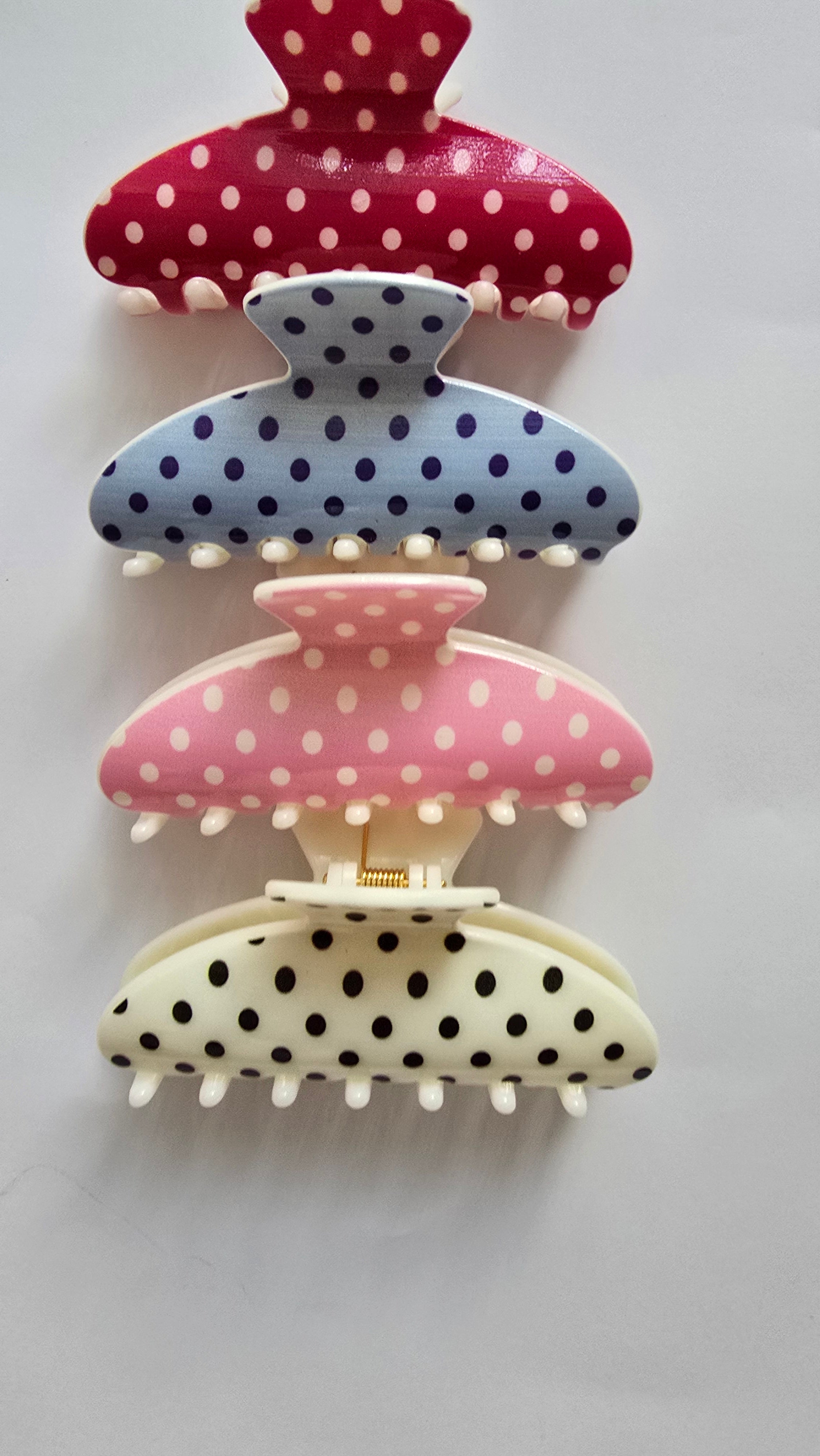 Polka Hair Clip Set